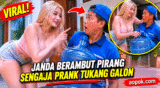 Video Viral Janda Berambut Pirang Sengaja Prank Tukang Galon Diburu Netizen